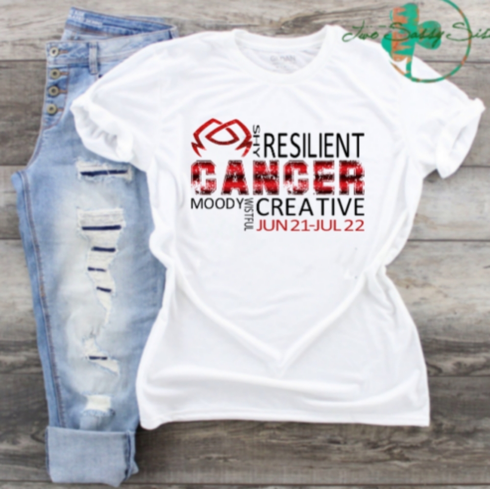 White Tee with Zodiac Design